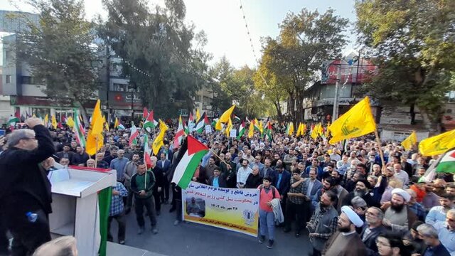 تجمع انقلابی مردم مازندران در پی محکومیت جنایت وحشیانه رژیم صهیونیستی