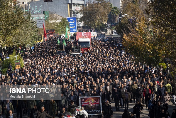 تشییع پیکر پاک ۱۱ شهید گمنام دفاع مقدس در ساری